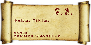 Hodács Miklós névjegykártya