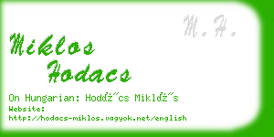 miklos hodacs business card